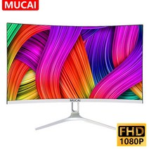 서브모니터 소형 포터블 보조 모니터 MUCAI-24/27 인치 커브 75Hz 데스크탑 PC Lcd FHD 디스플레이 게임 MVA 패널 화면 컴퓨터 LED 1080P HDMI 호환