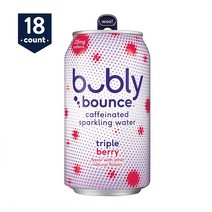 Bubly Bounce Caffeinated Sparkling Water Triple Berry 버블리 바운스 스파클링 워터 트리플 베리 355ml(12oz) 18캔