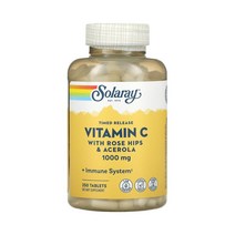 솔라레이 Vitamin 비타민 C 로즈힙 아세로라 함유 1000mg 250정 1팩 Solaray 아스코르빈산, 1개