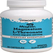 Vitacost 비타코스트 마그테인 마그네슘 엘 트레온산 Magtein Magnesium LThreonate 2010mg 90캡슐