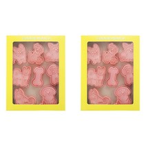 Mian Xiao Xin 비스킷 몰드 DIY 3D 입체 홈베이킹 도구 아이싱 쿠키스탬프 8종 세트, 강아지, 2개