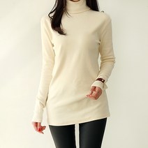 데일리앤 머랭 피치기모 목폴라 롱 티셔츠