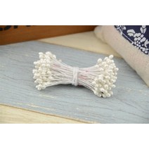 인조 꽃 더블 헤드 수술 진주 공예 케이크 장식 스크랩북 홈 웨딩 파티 300, 16 White