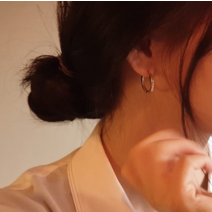[블레어케이][STUDIO JEWEL] 로즈골드 써지컬 라운드 링귀걸이