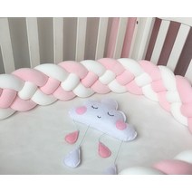 1M/2.2M/3M 아기 범퍼 유아용 침대 범퍼 신생아 매듭 꼰 범퍼 베개 쿠션 침구 세트 범퍼 룸 장식, 1M(39inch), C26