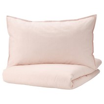이케아 베리팔름 이불커버+베개커버1P 스트라이프 라이트핑크 150x200+50x80cm 면100%