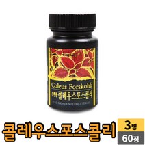 콜레우스 포스콜리 추출물 힐링 간편한 콜레우스포스콜리 60정 타블렛, 3병