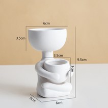 북유럽 미술 초상화 조각 병 장식 창조적 인 즙이 많은 식물 냄비 추상 캐릭터 장식적인 냄비 집 정원 저장 화분, 흰색 1