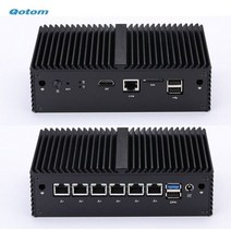 QOTOM 방화벽 마이크로 기기 Q190G6 셀러론 J1900 6 기가비트 LAN 게이트웨이 라우터 팬리스 미니 PC, 4G RAM 32G SSD_Q190G6 J1900