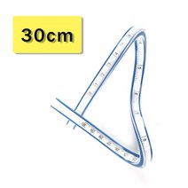 갭자 유연한 곡선 눈금자 부드러운 임의 30/40/50/60cm PVC 제도 도면 측정 도구 테이프/자 의류/건축, 01 30CM