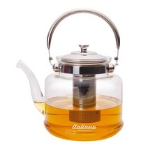 [D1-8809366092108] 차망 유리 주전자 3000ml 유리포트 내열유리 차망포트 녹차티포트 티포트, 랜덤발송(그린/오렌지)