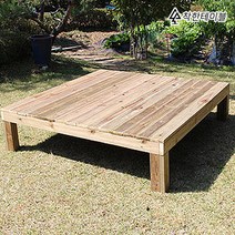 착한테이블 튼튼한 방부목 야외 평상 중형 파라솔별매 원목평상, 02. 방부목 중형 1200x1780x400 도토리색