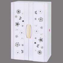모던라이프 화이트 특허 욕실 수납장 인테리어 욕실장 플라스틱 수건장 정리대 수납선반, 골드 욕실장 700 플라워, 1개