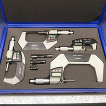 전자 외부 마이크로미터 0-25mm 25-50mm 50-75mm 75-100mm 0.001mm 디지털 마이크로미터 게이지 미터 측정 도구, 4pcs set