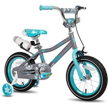 JOYSTAR 로마 어린이용 자전거 2-9세 12 14 16 18인치 보조 바퀴 물병 및, Grey, 18 Inch with Training Wheels