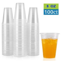 일회용 플라스틱 컵 100 팩 8 oz 220ml 투명 차가운 음료를 위한 파티 버블 보바 아이스 커피티, 01 220ML ( 8 OZ ), 300 개