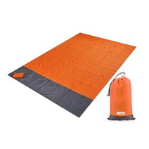 200x210cm 포켓 피크닉 방수 비치 매트 모래 무료 담요 캠핑 야외 Picknick 텐트 접는 커버 침구, 200x140cm, 주황색