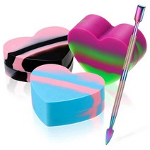 목공기계부품4PCS Heart-Shaped Silicone Wax Container Non-Sti도구 Oil Wax Concentrate Tank Stainless, 한개옵션0