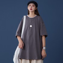여름반팔티 2023 중성풍 빅사이즈 솔리드 무지 라운드넥 색 t셔츠 S5XHT21000P15 4994756324