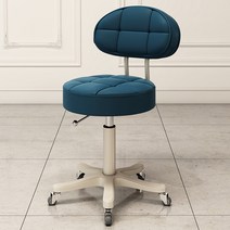 미용 시술 의자 미용실 피부관리실 메이크업 회전 리프팅 등받이 큰 작업 도르래 매니큐어 이발소 특별 원형, 34.공식 규격+네이비 블루 등받이 슈퍼 콰이어트 휠