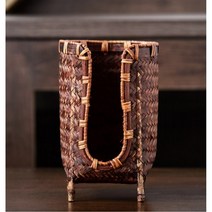 일본식 찻잔 홀더 수제 대나무 바구니 핸드메이드 컵 보관대 컵홀더 손으로 직접 짠 찻잔상자 차세트 악세사리, 핸드메이드 대나무