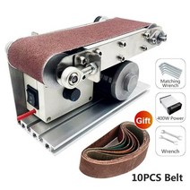 전동 샌더 샌딩기 센더기 400w 220v 전기 벨트 diy 연마 연삭기 커터 가장자리 숫돌 10pcs 벨트가있는 다기능 그라인더, 세트 1, 10개