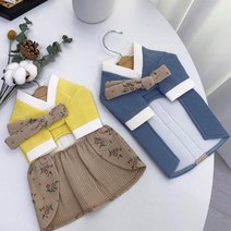 펫타임 강아지 애견 반려견 중형견 대형견 명절 설날 추석 새해 꽃비 한복, 한복두루마기(남아용)