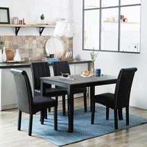보니애가구 나탈리 포세린 세라믹 식탁 + 의자 4p 세트 4인용 방문설치, 화이트