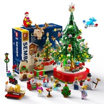 크리스마스 트리 파티 하우스 블록 레고호환_03, ZSM 03-01 산타파티870pcs