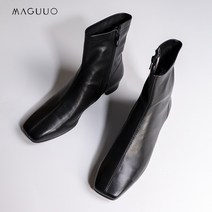 옆지퍼앵클부츠 BYFAR 플랫 베이지 사각코앵클부츠 여성 리얼가죽 돌무늬 슬림핏 클래식 사이드지퍼 프렌치 1834769684