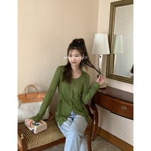 디자인 긴 소매 티셔츠 여성의 2022 년 초가을 얇은 한국 레저 크루 넥 선 스크린 탑 123TZ8369