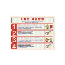 소화전 사용방법 축광 고휘도 스티커, 1개