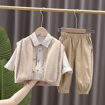 뽀뽀뽀 아동복 유아 댄디룩 3종세트 셔츠+조끼+바지 키즈 아동 어린이 정장 생일 잔치 상하복 옷