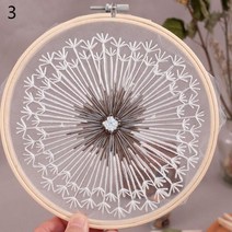 서양자수 2022 초보자를위한 DIY 자수 키트 민들레 꽃 그림 크로스 스티치 공예 메쉬 바느질 재료 홈 인테, 01 Hoop Included, 03 3