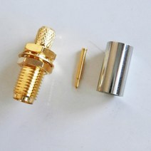 RF 커넥터 RPSMA RP 암 (O-링 벌크 헤드 패널 포함) LMR95 너트 크림프 RG58 RG42 RG223 RG400 케이블 플러, 한개옵션0
