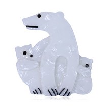 여성을 위한 수제 아크릴 북극곰 브로치 사랑스러운 동물 수지 옷깃 핀 브로치 쥬얼리 여성 배지 의류 액세서리