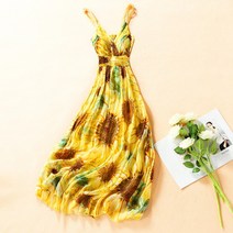 여름 비치 보헤미안 원피스 실크 프린트 나시 -99488