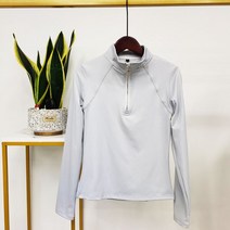 여성 승마 상의 여성용 탑 긴 소매 티셔츠 지퍼 스포츠 셔츠 말 의류 쇼, [01] S, [10] Grey