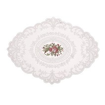 프렌치 레이스 플라워자수 테이블매트, 그레이베이지