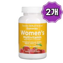 California Gold Nutrition 여성 종합비타민 미네랄 과일 맛 구미젤리 90개 X 2개, 기본
