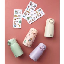 베어프랜드 원터치 텀블러 보온병, 260ml, 핑크