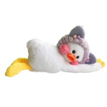 차량용 인형 차량 인테리어 용품 장식 소품 차 안 꾸미기 휴지걸이 동물 실내 자동차 악세사리 용품 귀여운 오리 인형, 자주색