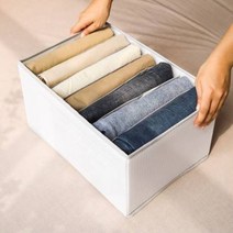 프리미엄 칸칸이바지보관망 의류 티셔츠 바지 정리함 수건 니트 수납함 칸막이 옷정리, 프리미엄 바지정리함(화이트) 1+1