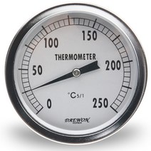 대원-바이메탈온도계-100파이-250도-센서길이150L, 온도계 250도 150L/550221