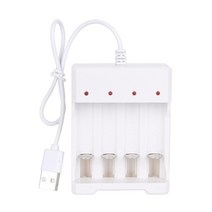카스타터 범용 출력 충전식 배터리 스테이션 4 슬롯 usb 충전 aa 및 호환, 하얀
