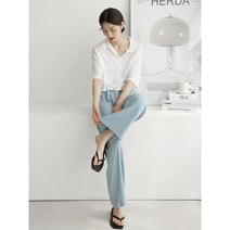 텐라인 골지 스트라이프 와이드 팬츠