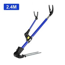 민물낚시받침틀 낚시받침틀 스마트 자립 발판 접이식 낚싯대 브래킷 랙 폴 스탠드 홀더 조절 가능 미끄럼 방지 스테인레스 스틸 낚시 도구 17m 21m 24m, Blue 24M