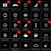 HUD OBD2 디스플레이 다기능 속도 수온 내비게이션 포함 자동차 전자 액세서리 앞유리 프로젝터