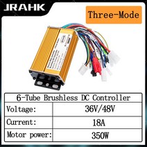 전동킥보드 튜닝 부품 개조 용품 스쿠터 Jrahk ebike 컨트롤러 36v 48v 350w-400w 3 모드 컨트롤러 모터 용 예비, 6G 36 48V 350W 400W