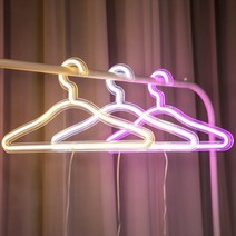 LED 네온 라이트옷걸이 매장용 디피용 행사용 특이한 옷걸이 행어, 옐로우